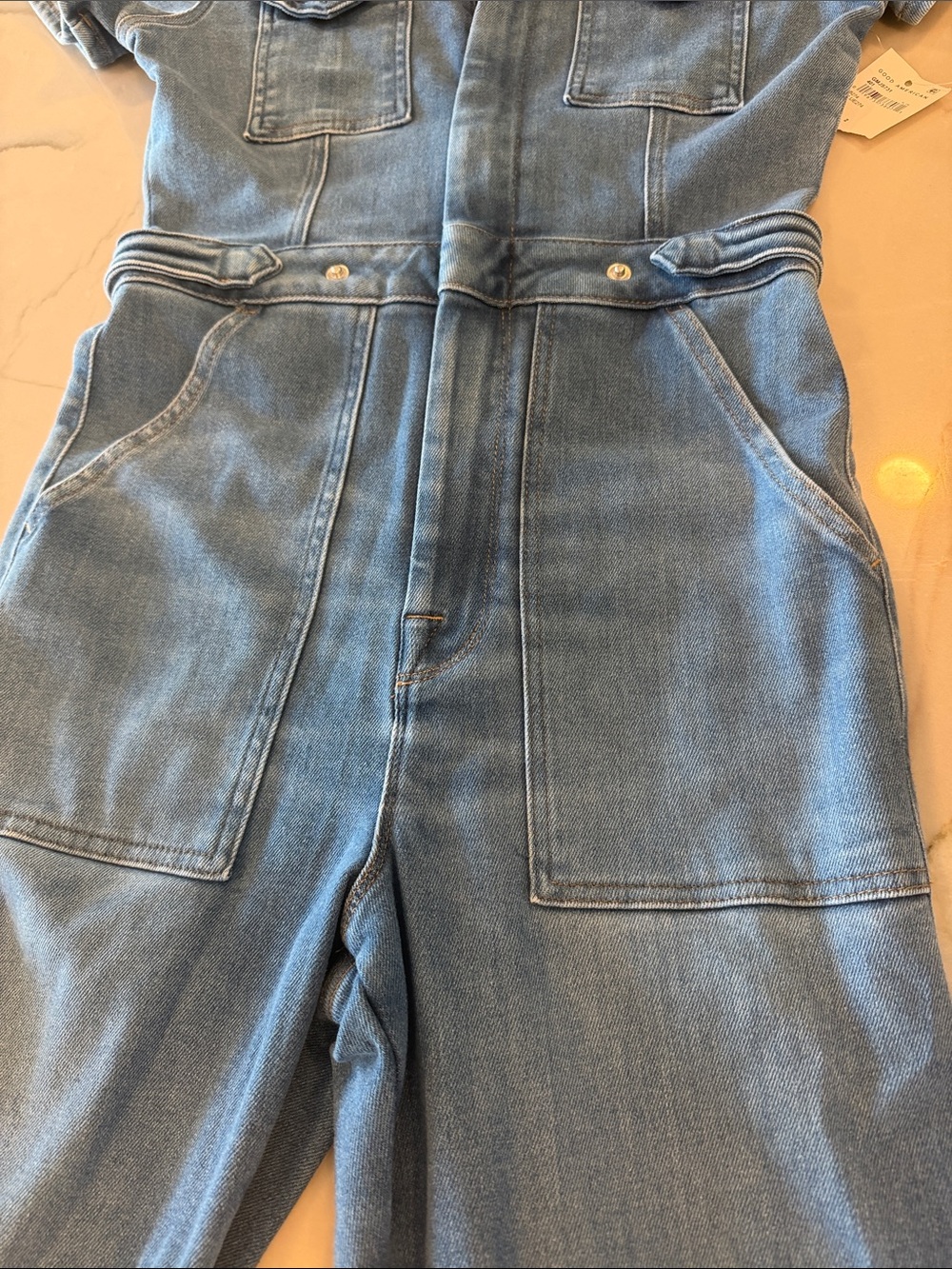 ✈️Good American Light Blue Denim Jumpsuit Romper - Picture 7 of 10